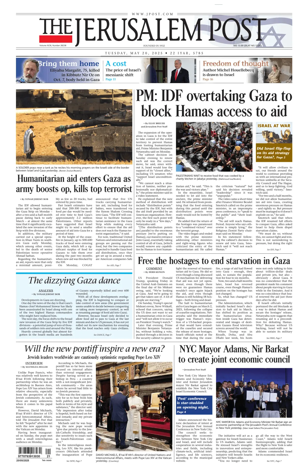 Prima-pagina-the jerusalem post-edizione-di-oggi-20-05-2025